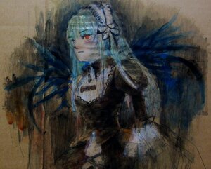 Rating: Safe Score: 0 Tags: 1girl bangs black_wings closed_mouth dress feathered_wings flower frills hairband image long_hair long_sleeves red_eyes ribbon rose silver_hair solo suigintou upper_body wings User: admin