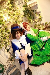 Rating: Safe Score: 0 Tags: boots brown_hair closed_eyes dress hat head_scarf ivy multiple_cosplay plant potted_plant sitting tagme vines User: admin