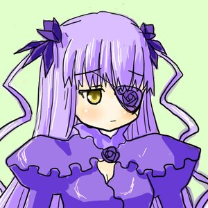 Rating: Safe Score: 0 Tags: 1girl barasuishou blush dress green_background hair_ribbon image long_hair long_sleeves looking_at_viewer purple_hair ribbon rose simple_background solo very_long_hair yellow_eyes User: admin