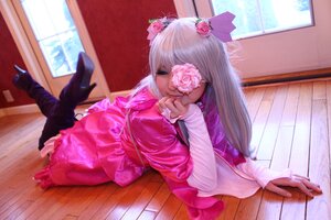 Rating: Safe Score: 0 Tags: 1girl barasuishou blonde_hair boots closed_eyes dress flower gloves hair_flower hair_ornament high_heel_boots high_heels indoors long_hair long_sleeves pink_flower sitting solo window wooden_floor User: admin