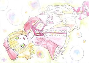 Rating: Safe Score: 0 Tags: 1girl auto_tagged ball balloon blonde_hair bow bubble circle dress frills green_eyes hair_bow hina_ichigo hinaichigo image long_sleeves moon open_mouth orb pink_bow ribbon short_hair smile solo sun traditional_media watercolor_(medium) User: admin