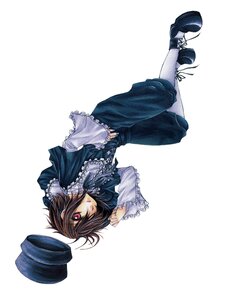Rating: Safe Score: 0 Tags: 1girl black_hair boots capelet cross-laced_footwear dress frills full_body hair_over_one_eye hat hat_removed headwear_removed image lolita_fashion long_sleeves looking_at_viewer red_eyes ribbon solo souseiseki top_hat white_legwear User: admin