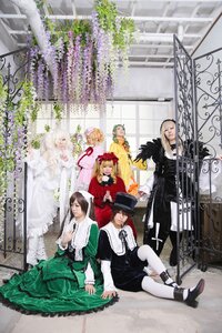 Rating: Safe Score: 0 Tags: blonde_hair brown_hair closed_eyes dress flower hat long_hair multiple_boys multiple_cosplay multiple_girls shoes sitting tagme top_hat User: admin