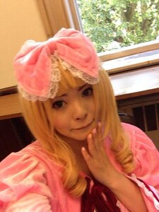 Rating: Safe Score: 0 Tags: 1girl bangs blonde_hair blue_eyes bow dress hair_bow hinaichigo indoors long_hair looking_at_viewer pink_dress smile solo sunlight upper_body window User: admin