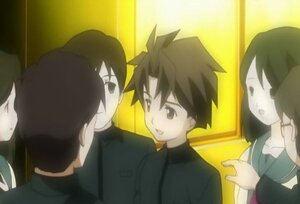 Rating: Safe Score: 0 Tags: :d black_hair human multiple_boys multiple_girls open_mouth sakurada_jun school_uniform screenshot smile solo spiked_hair upper_body User: admin