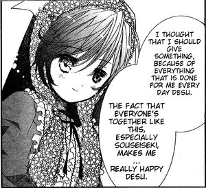 Rating: Safe Score: 0 Tags: 1girl blush closed_mouth comic english_text greyscale image looking_at_viewer monochrome simple_background smile solo suiseiseki white_background User: admin