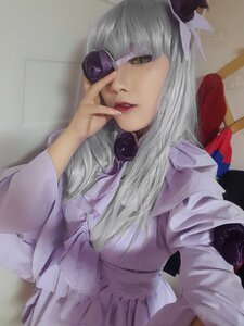 Rating: Safe Score: 0 Tags: 1girl bangs barasuishou blunt_bangs eyepatch flower hair_ornament lips long_hair makeup rose silver_hair solo yellow_eyes User: admin