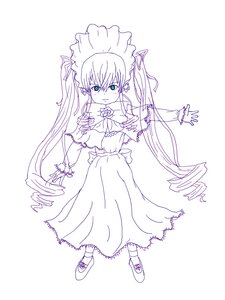 Rating: Safe Score: 0 Tags: 1girl dress drill_hair full_body image long_hair monochrome shinku shoes solo twintails very_long_hair wrist_cuffs User: admin