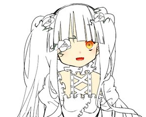 Rating: Safe Score: 0 Tags: 1girl bangs detached_collar dress eyepatch flower frills hair_flower hair_ornament image kirakishou long_hair looking_at_viewer open_mouth puffy_sleeves simple_background solo upper_body white_background white_hair User: admin