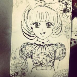 Rating: Safe Score: 0 Tags: 1girl bangs blunt_bangs bow food fruit hinaichigo image monochrome open_mouth photo puffy_short_sleeves puffy_sleeves ribbon short_sleeves smile solo traditional_media upper_body User: admin