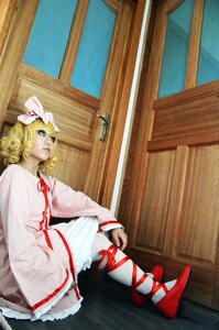 Rating: Safe Score: 0 Tags: 1girl blonde_hair blue_eyes bug butterfly dress hat hat_ribbon hinaichigo insect lips long_sleeves ribbon sitting solo traditional_media wide_sleeves wooden_floor User: admin