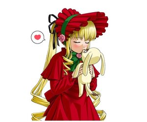 Rating: Safe Score: 0 Tags: 1girl blonde_hair blush bonnet closed_eyes dress drill_hair flower heart image long_hair long_sleeves red_dress rose shinku solo spoken_heart stuffed_animal twin_drills twintails User: admin