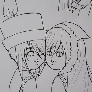 Rating: Safe Score: 0 Tags: 2girls frown greyscale hat image long_hair monochrome multiple_girls pair sisters souseiseki suiseiseki User: admin