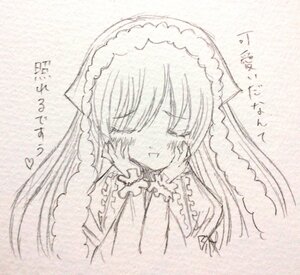 Rating: Safe Score: 0 Tags: 1girl bangs blush braid closed_eyes closed_mouth dress eyebrows_visible_through_hair facing_viewer greyscale hands_on_own_cheeks hands_on_own_face hands_up heart image long_hair long_sleeves monochrome solo suiseiseki traditional_media upper_body User: admin