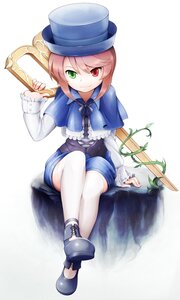 Rating: Safe Score: 0 Tags: 1girl alternate_legwear blue_shorts brown_hair commentary_request frills full_body gothic_lolita green_eyes hat heterochromia highres image lolita_fashion long_sleeves looking_at_viewer mtyy photoshop_(medium) plant red_eyes rozen_maiden scissors shoes short_hair shorts sitting smile solo souseiseki striped thighhighs top_hat vines white_background white_legwear User: admin