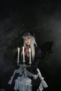 Rating: Safe Score: 0 Tags: 1girl dress flower frills gothic_lolita lips lolita_fashion long_hair pale_skin realistic rose solo suigintou sword weapon User: admin