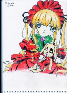 Rating: Safe Score: 0 Tags: 1girl artist_name auto_tagged bangs blonde_hair blue_eyes bonnet bow bowtie dated dress flower green_bow green_neckwear image long_hair long_sleeves looking_at_viewer marker_(medium) photo red_dress rose shikishi shinku sidelocks signature simple_background sitting solo traditional_media twintails User: admin