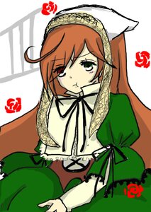 Rating: Safe Score: 0 Tags: 1girl :t brown_hair dress green_dress green_eyes heterochromia image long_hair long_sleeves pout red_eyes sitting solo suiseiseki very_long_hair User: admin