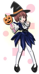 Rating: Safe Score: 0 Tags: 1girl blush brown_hair dress full_body green_eyes halloween hat heterochromia image jack-o'-lantern long_sleeves open_mouth pumpkin red_eyes short_hair solo souseiseki thighhighs white_legwear User: admin
