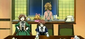 Rating: Safe Score: 0 Tags: 3girls apron blonde_hair brown_hair dress image indoors long_hair long_sleeves multiple multiple_girls short_hair shouji sitting sliding_doors suiseiseki table tagme tatami very_long_hair User: admin