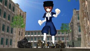 Rating: Safe Score: 0 Tags: 1girl brown_hair building city day dress green_eyes hat heterochromia image long_sleeves outdoors short_hair sky solo souseiseki tree User: admin