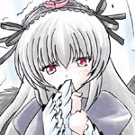 Rating: Safe Score: 0 Tags: 1girl dress hair_ribbon image mosaic_censoring pixel_art red_eyes ribbon solo suigintou User: admin