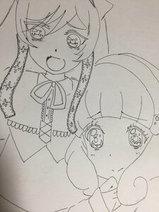 Rating: Safe Score: 0 Tags: 1girl frills greyscale hatsune_miku image jewelry lineart long_hair looking_at_viewer monochrome open_mouth ribbon smile solo suiseiseki traditional_media User: admin