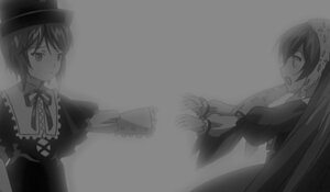 Rating: Safe Score: 0 Tags: 2girls dress expressionless frills greyscale hat image long_sleeves monochrome multiple_girls pair ribbon short_hair siblings sisters souseiseki suiseiseki User: admin