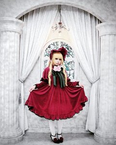 Rating: Safe Score: 0 Tags: 1girl blonde_hair bonnet curtain_grab curtains curtsey dress flower frills full_body lolita_fashion long_hair long_sleeves pantyhose red_dress shinku shoes skirt_hold solo standing white_legwear window User: admin