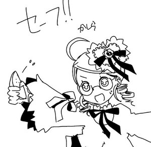 Rating: Safe Score: 0 Tags: 1girl ahoge dress drill_hair glasses greyscale hat image kanaria monochrome ribbon solo striped top_hat twin_drills white_background User: admin