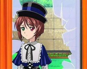 Rating: Safe Score: 0 Tags: 1girl blue_dress blush brown_hair building dress green_eyes hat heterochromia image looking_at_viewer red_eyes ribbon short_hair solo souseiseki User: admin