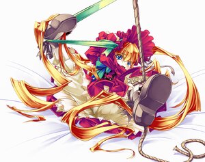 Rating: Safe Score: 0 Tags: 1girl bdsm bed blonde_hair bloomers blue_eyes bondage bonnet bound bow commentary_request dress hat image legs_up long_hair lying photoshop_(medium) ribbon ribbon_bondage rope rozen_maiden sasa_ichi shinku shoes solo spread_legs twintails underwear very_long_hair User: admin