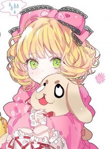 Rating: Safe Score: 0 Tags: 1girl blonde_hair blush bow dress green_eyes hair_bow hina_ichigo hinaichigo holding image long_sleeves miyamoto_frederica pink_bow pink_dress short_hair solo striped stuffed_animal white_background User: admin