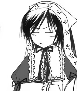 Rating: Safe Score: 0 Tags: 1girl blush dress frills greyscale image long_hair monochrome simple_background solo suiseiseki underwear upper_body white_background User: admin