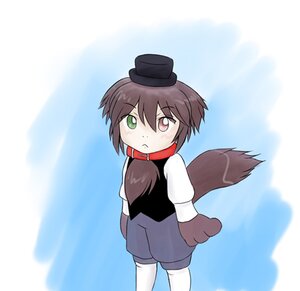 Rating: Safe Score: 0 Tags: 1girl :< animal_ears brown_hair chibi collar dog_ears dog_tail green_eyes hat heterochromia image solo souseiseki tail User: admin
