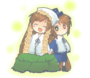 Rating: Safe Score: 0 Tags: 2girls blue_dress brown_hair chibi closed_eyes dress green_dress green_eyes head_scarf heterochromia image long_hair long_sleeves multiple_girls open_mouth pair red_eyes ribbon short_hair siblings sisters smile souseiseki suiseiseki twins very_long_hair User: admin