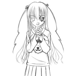 Rating: Safe Score: 0 Tags: 1girl :d barasuishou clothes_writing cowboy_shot greyscale hair_ornament image long_hair long_sleeves looking_at_viewer monochrome open_mouth pleated_skirt simple_background skirt smile solo very_long_hair white_background User: admin