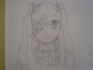 Rating: Safe Score: 0 Tags: 1girl bangs closed_mouth flower hair_flower hair_ornament image kirakishou long_hair looking_at_viewer monochrome photo rose solo traditional_media upper_body veil User: admin