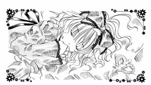 Rating: Safe Score: 0 Tags: 1girl auto_tagged bow closed_eyes greyscale hair_bow hinaichigo image lying monochrome ribbon solo traditional_media User: admin