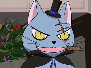 Rating: Safe Score: 0 Tags: cape hat kunkun looking_at_viewer no_humans solo top_hat yellow_eyes User: admin