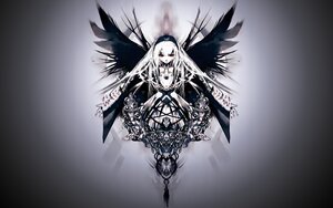 Rating: Safe Score: 0 Tags: 1girl black_wings chain dress image long_hair red_eyes solo suigintou very_long_hair white_hair wings User: admin