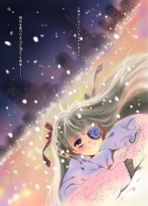 Rating: Safe Score: 0 Tags: 1girl barasuishou cityscape eyepatch flower hair_ribbon highres image long_hair ribbon rozen_maiden silver_hair smile snow solo sweater toshi_hiroshi yellow_eyes User: admin
