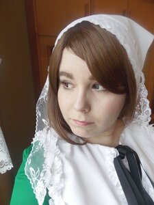 Rating: Safe Score: 0 Tags: 1girl bangs brown_hair head_scarf lips looking_at_viewer maid portrait smile solo suiseiseki swept_bangs User: admin