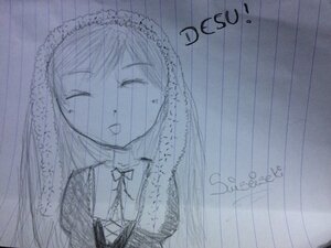 Rating: Safe Score: 0 Tags: 1girl closed_eyes crying curtains dress facing_viewer image long_hair monochrome ribbon solo suiseiseki tears traditional_media upper_body veil User: admin