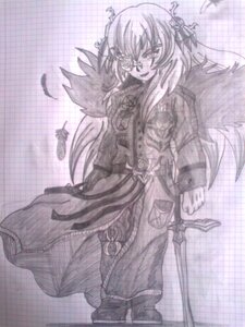 Rating: Safe Score: 0 Tags: 1girl boots dress feathers flower hair_ornament image long_hair monochrome purple_theme smile solo suigintou weapon wings User: admin