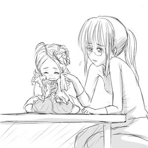 Rating: Safe Score: 0 Tags: 2girls blush flower greyscale hair_ornament image kanaria kusabue_mitsu long_hair monochrome multiple_girls ponytail solo User: admin
