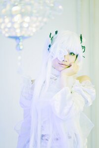 Rating: Safe Score: 0 Tags: 1girl bangs blurry depth_of_field green_eyes kirakishou lips looking_at_viewer solo striped vertical_stripes white_hair User: admin