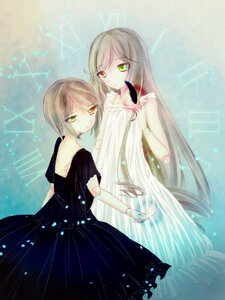 Rating: Safe Score: 0 Tags: 2girls brown_hair dress green_eyes heterochromia image joints long_hair multiple_girls pair red_eyes short_hair siblings sisters souseiseki suiseiseki twins very_long_hair User: admin