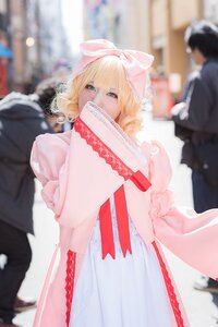 Rating: Safe Score: 0 Tags: bangs blonde_hair blue_eyes blurry blurry_background blurry_foreground bow capelet clothes_hanger depth_of_field dress frills hair_bow hinaichigo looking_at_viewer motion_blur multiple_girls photo pink_bow pink_dress pink_scarf short_hair solo solo_focus User: admin