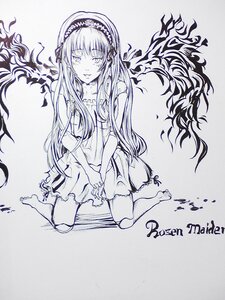 Rating: Safe Score: 0 Tags: 1girl barefoot blush dress hairband hand_between_legs image long_hair looking_at_viewer monochrome sitting smile solo suigintou v_arms very_long_hair wariza User: admin